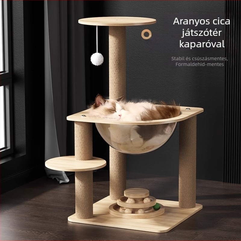 Űrkapszula alakú macskafák beépített mászókerettel és odúval (Anyag: Egyéb; Stílus: Minimalista; Márka: Nothing)