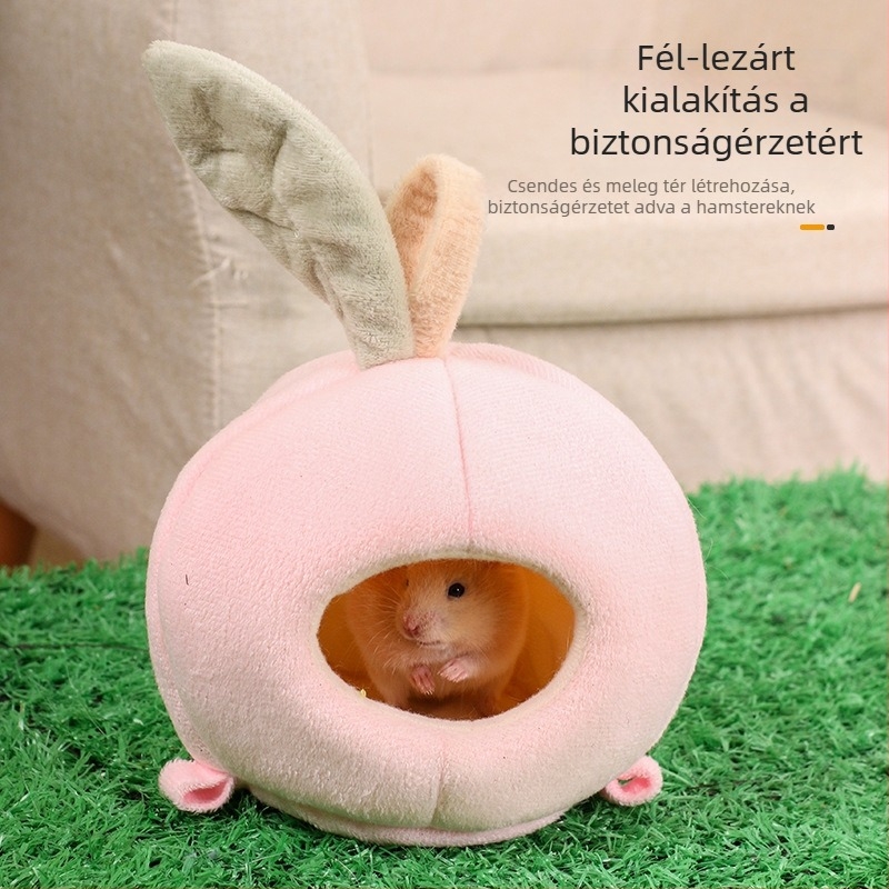 Hamster meleg pamutfészek télre, belső használatra, rajzfilm-stílusú, űrlény alakú, melegen tart