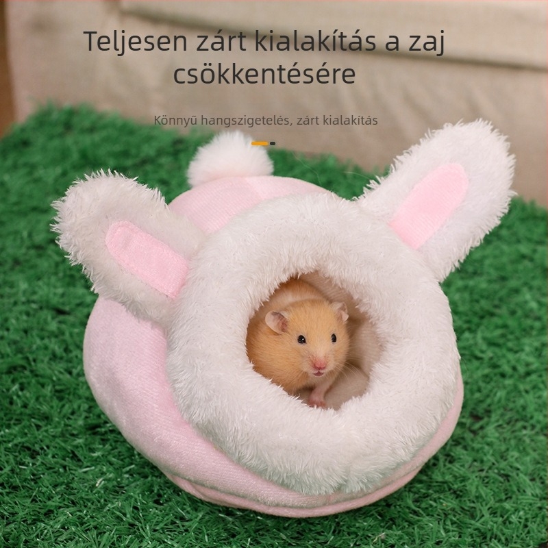 Hamster meleg pamutfészek télre, belső használatra, rajzfilm-stílusú, űrlény alakú, melegen tart