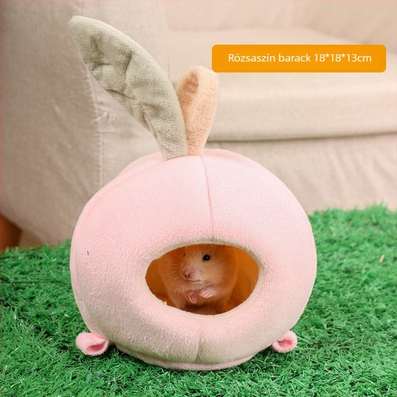 Hamster meleg pamutfészek télre, belső használatra, rajzfilm-stílusú, űrlény alakú, melegen tart