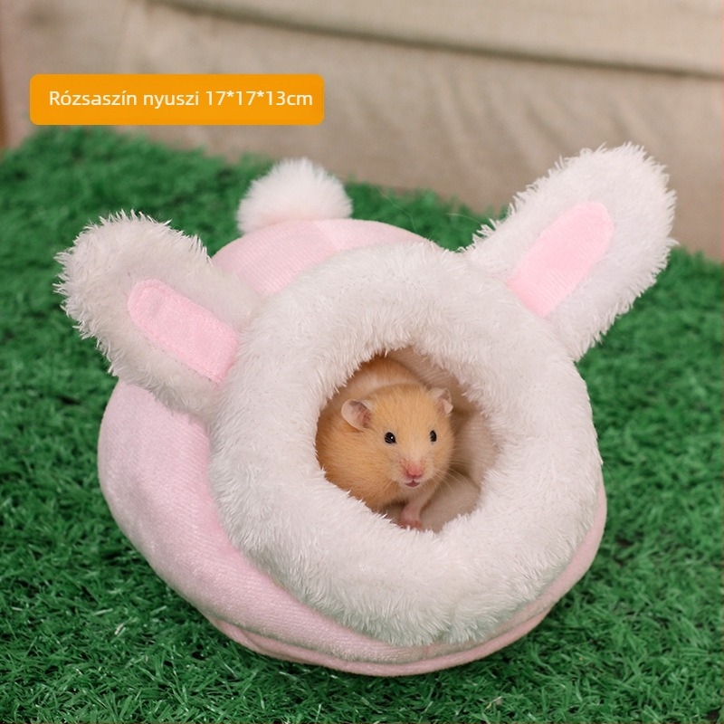 Hamster meleg pamutfészek télre, belső használatra, rajzfilm-stílusú, űrlény alakú, melegen tart