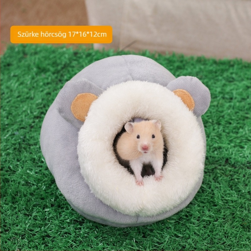 Hamster meleg pamutfészek télre, belső használatra, rajzfilm-stílusú, űrlény alakú, melegen tart