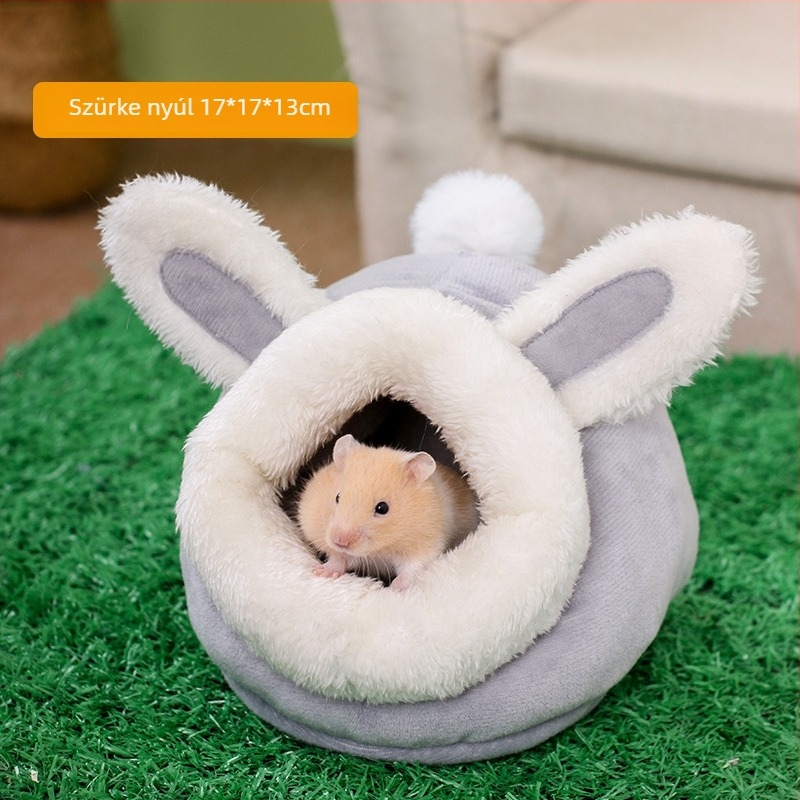 Hamster meleg pamutfészek télre, belső használatra, rajzfilm-stílusú, űrlény alakú, melegen tart