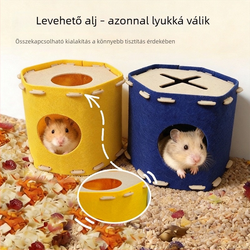 Minden szezonra alkalmas hörcsögfészek, karcolásálló, mosható, félzárt, lélegző, kisállatfészek, arany hörcsög rejtekhelye, biztonságérzetet nyújt