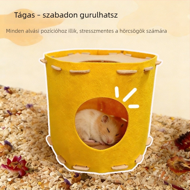 Minden szezonra alkalmas hörcsögfészek, karcolásálló, mosható, félzárt, lélegző, kisállatfészek, arany hörcsög rejtekhelye, biztonságérzetet nyújt