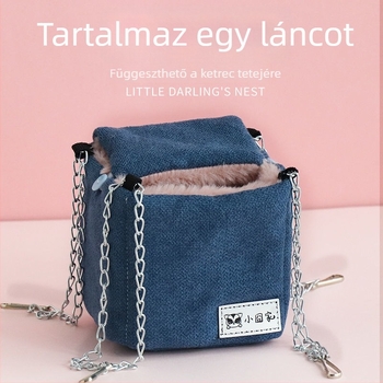 Hamster pamutfészek, beltéri használatra, téli meleg, négyzetes forma, modern stílus