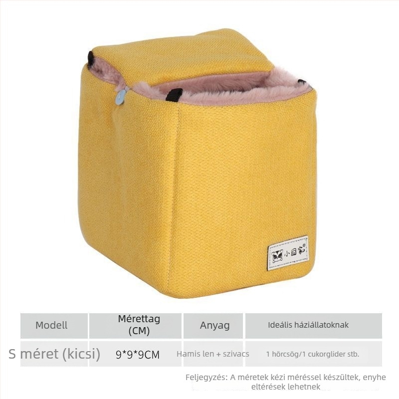 Hamster pamutfészek, beltéri használatra, téli meleg, négyzetes forma, modern stílus