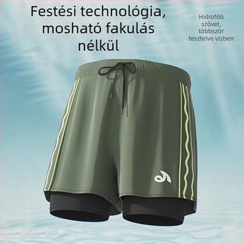 2025-ös új férfi úszónadrág, két rétegű belső résszel a fedésért, bő szabás, gyorsan száradó, felnőtteknek