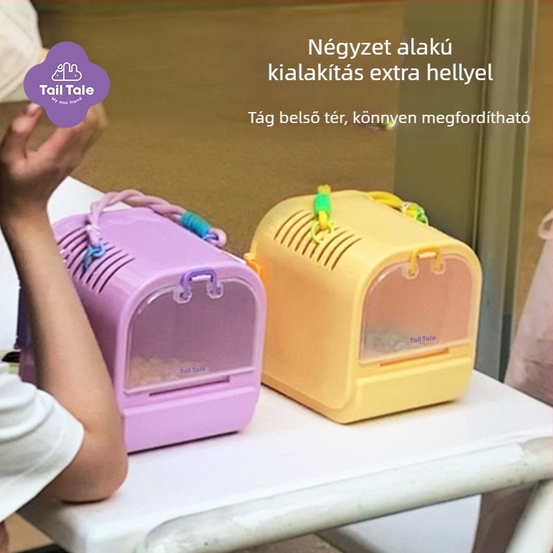 Fülre szerelt hörcsögketrec, Tailtale, hordozható, négy évszakos, műanyag