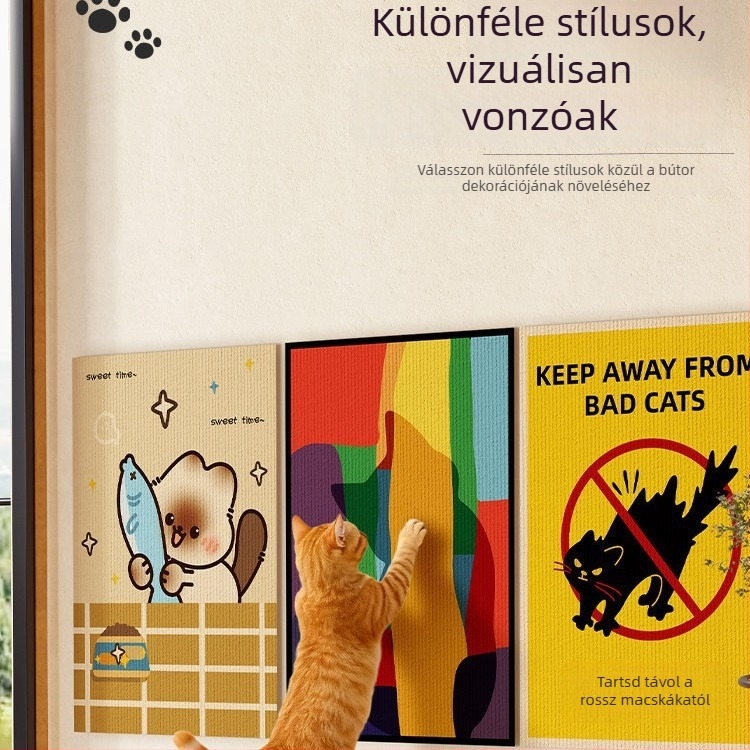 Falasra szerelhető macska karmoló tábla filcből, vastag, kopásálló, nem morzsolódik, kanapét védő