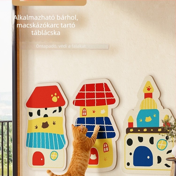 Filcből készült macska karmoló tábla, önragasztó, függőleges falra szerelhető, kanapévédő a karmolások ellen, macska karmolós játék
