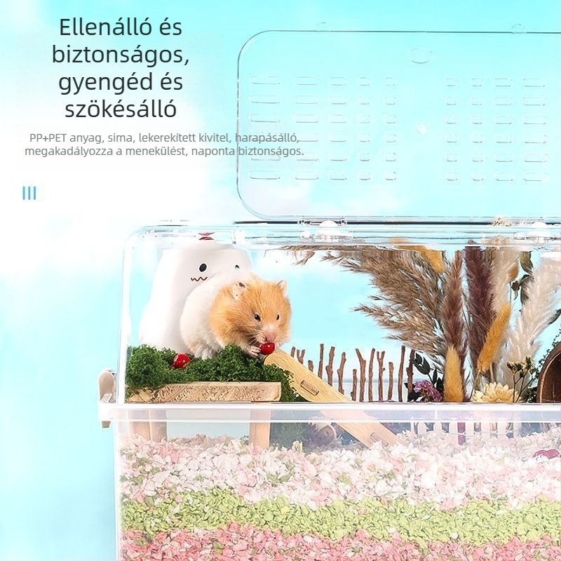 Plasztikából készült hamsterketrec, rágásbiztonságos