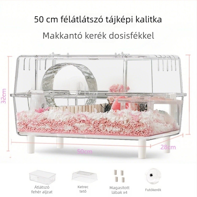 Plasztikából készült hamsterketrec, rágásbiztonságos