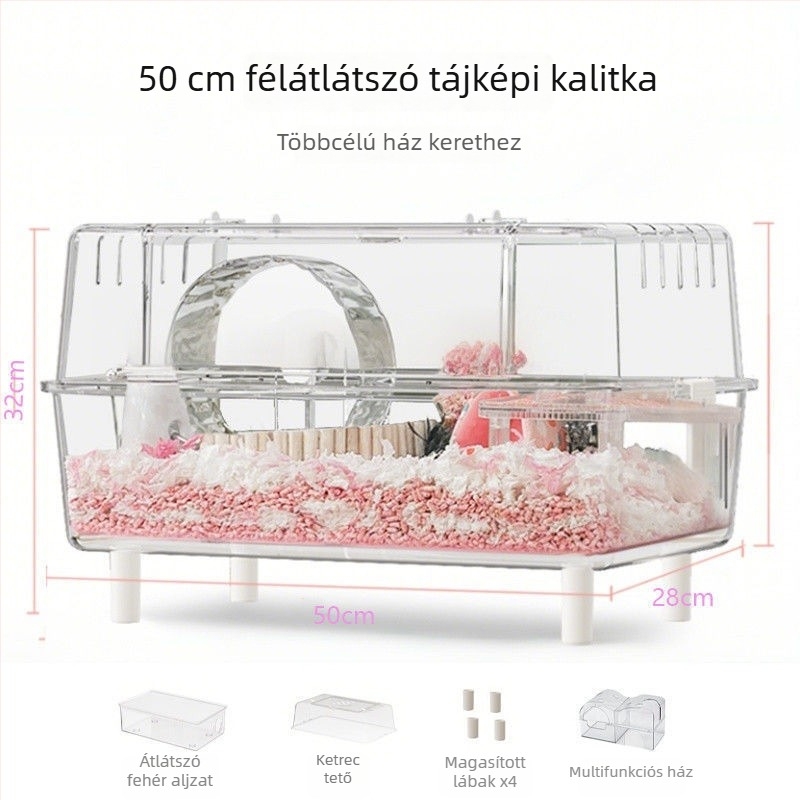 Plasztikából készült hamsterketrec, rágásbiztonságos