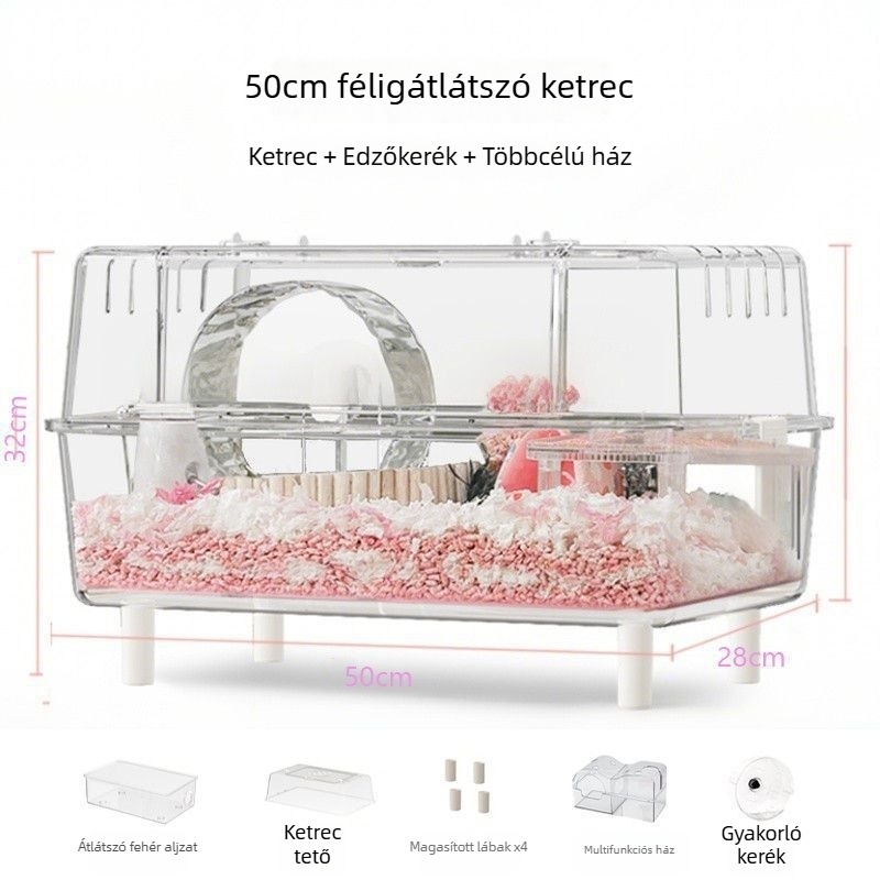 Plasztikából készült hamsterketrec, rágásbiztonságos