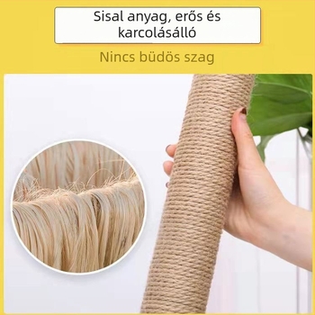 Fa macska mászófa karcolódeszkával, ugró platformával és kényelmes fészekkel — aranyos stílus