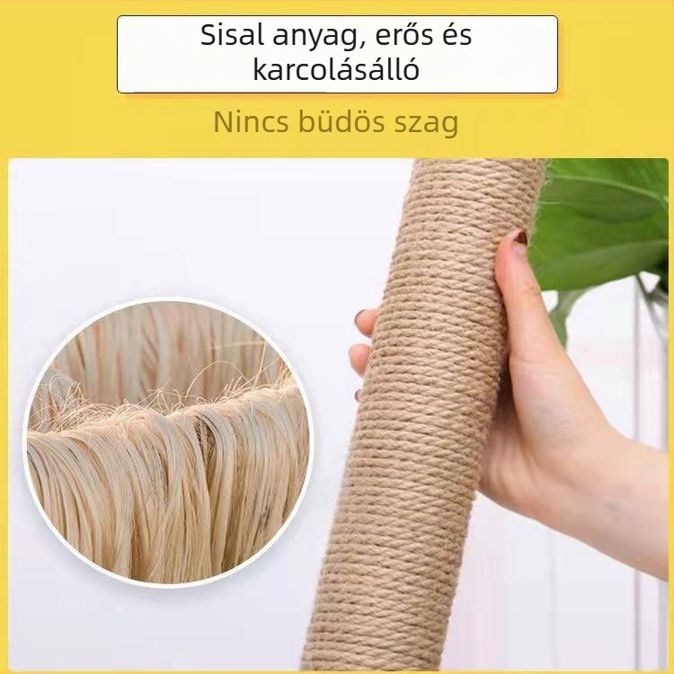 Fa macska mászófa karcolódeszkával, ugró platformával és kényelmes fészekkel — aranyos stílus