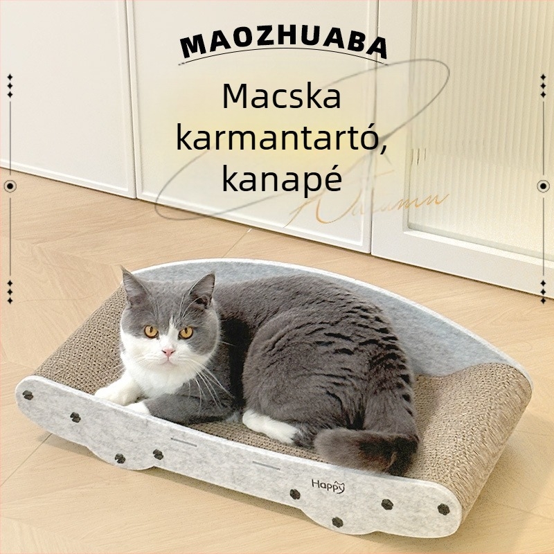 Macska-kanapé fészek: beépített karmoló deszka és odú, anyag: filc és hullámkarton; márka Zhid; csomagolás: 10 db; stílus egyszerű