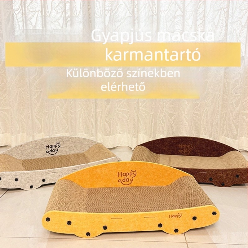 Macska-kanapé fészek: beépített karmoló deszka és odú, anyag: filc és hullámkarton; márka Zhid; csomagolás: 10 db; stílus egyszerű