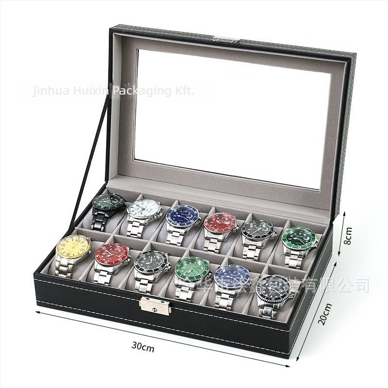 Órás doboz tároló, fa konstrukció, plüss belső, Xin márka, csomagolás dobozban