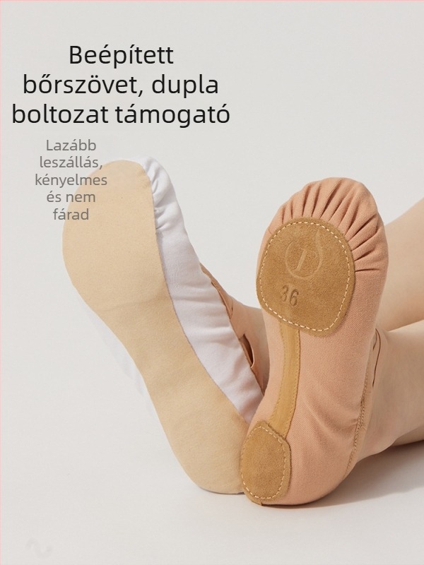 Táncos cipő - uniszex balethez és modern tánchoz, légáteresztő, könnyű, kopásálló, bőr talppal