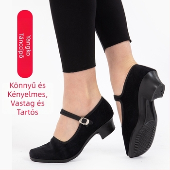 Női táncos cipő – etnikus tibeti Yangko stílus, standard vastag talp, gumitalp