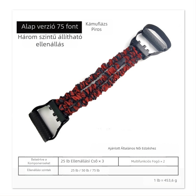 Jianqun latex háromlyukas feszítő a mellizom edzéséhez – háromcsöves feszítő kötél, felnőttek