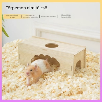 Hamster alagút tájépítő készlet menedékkel, platformmal és létrával – több rétegű lemezből készült hörcsög-habitat, négy évszakos