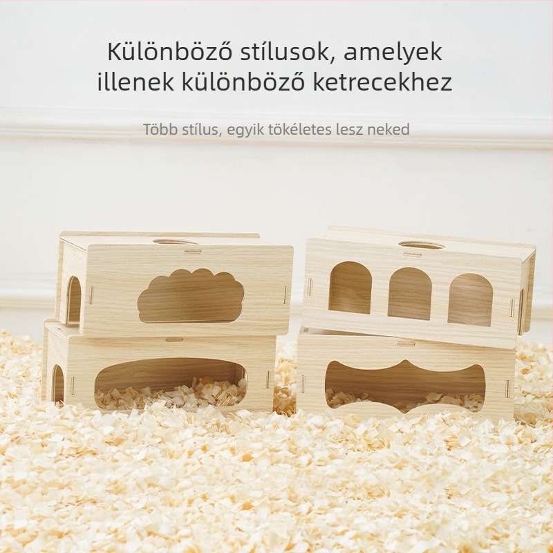 Hamster alagút tájépítő készlet menedékkel, platformmal és létrával – több rétegű lemezből készült hörcsög-habitat, négy évszakos