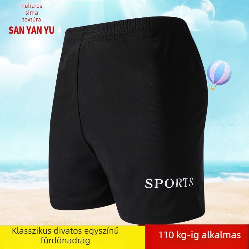 Férfi egyszínű úszónadrág extra széles derékkal, minimalist dizájn, ideális tengerpartra és strandra