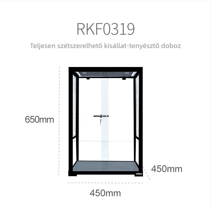 Hamsterketrec - üveg, téglalap alakú, levehető és szellőző, minimalist stílus
