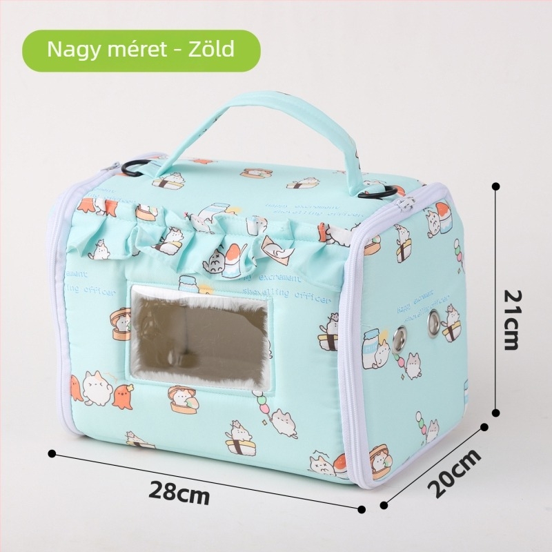 Szállító táska madarak és hamsterek számára pamutból készült fészekkel, légáteresztő utazó ketrec