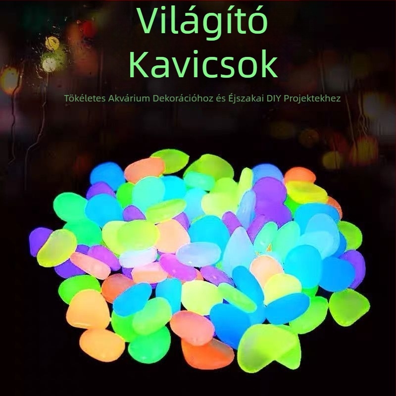 Világító színes kövek akvarisztikai tájépítéshez és aljzathoz