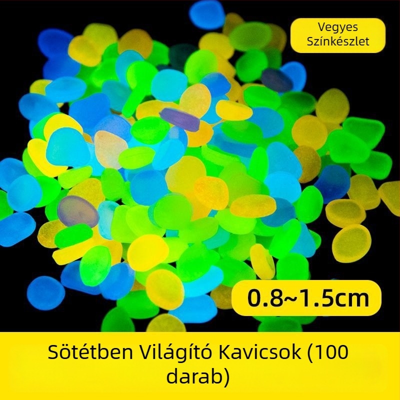 Világító színes kövek akvarisztikai tájépítéshez és aljzathoz