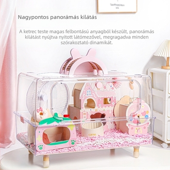 Kano hörcsög ketrec, műanyagból, téglalap alakú, szellőző és könnyen tisztítható, beltéri használatra