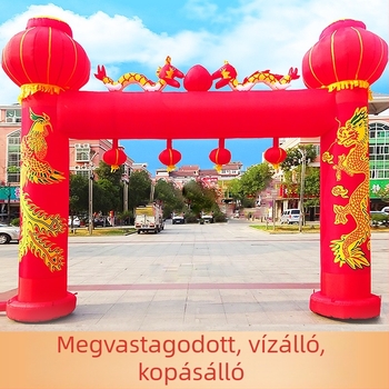 Felfújható kültéri esküvői boltív sárkány és főnix motívummal és szivárványos dizájnnal