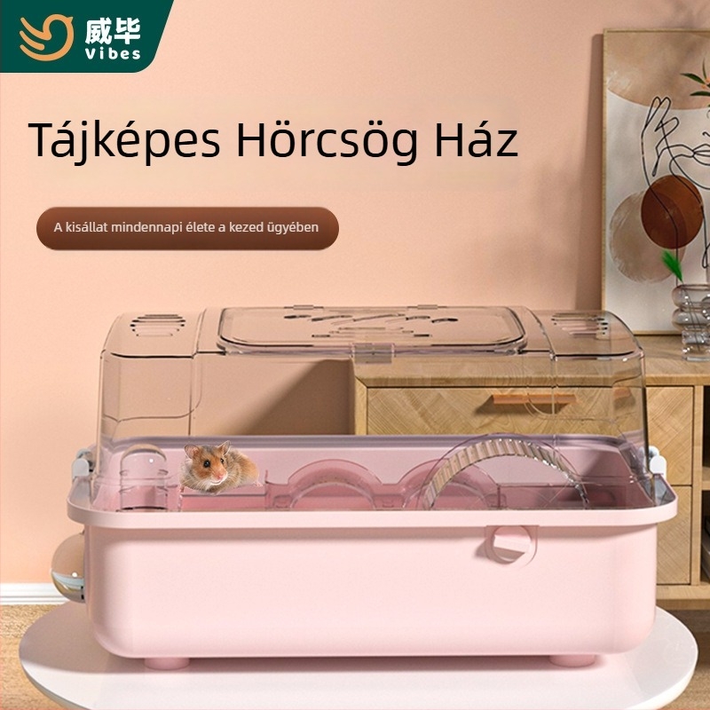 Weibi hörcsögketrec, harapás elleni, átlátszó, interaktív luxusvilla kisméretű hörcsögök számára