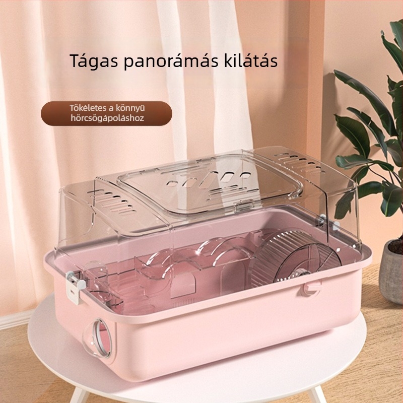 Weibi hörcsögketrec, harapás elleni, átlátszó, interaktív luxusvilla kisméretű hörcsögök számára