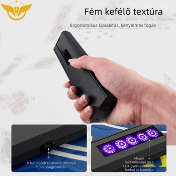 Kézi UV kód-ellenőrző lámpa chip-ellenőrzésre, 5 LED, alumínium ház