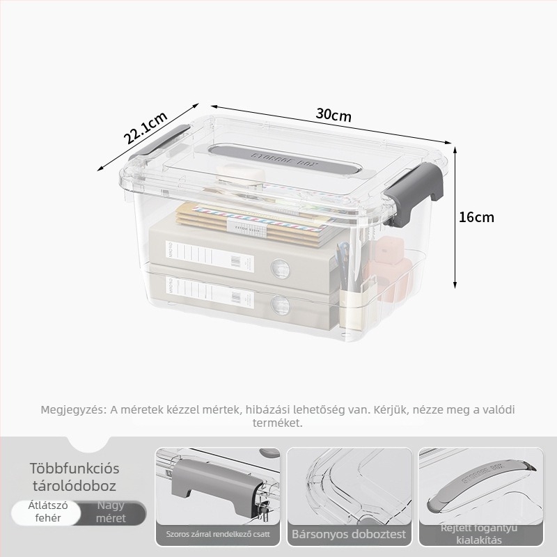 Átlátszó PP tároló doboz, kézi használat, snap-zárás, JLSD01/02/03/04