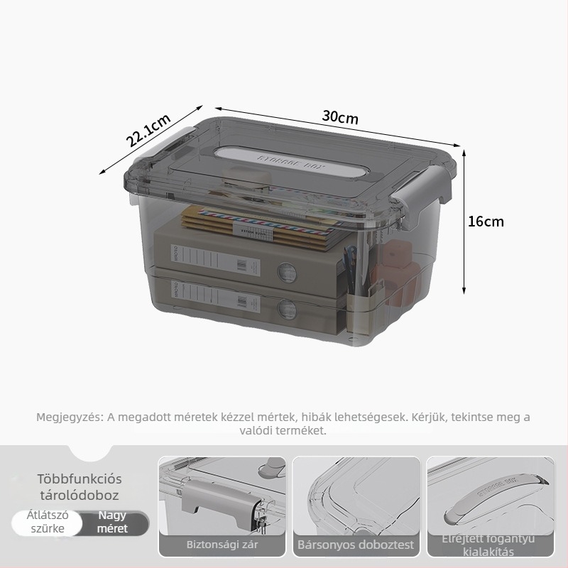 Átlátszó PP tároló doboz, kézi használat, snap-zárás, JLSD01/02/03/04
