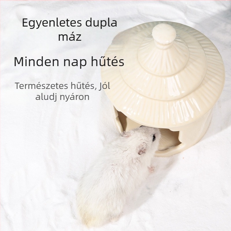 Kerámia hörcsög fészek-palota, kerek alak, hörcsög számára, vízálló, rajzfilm stílus