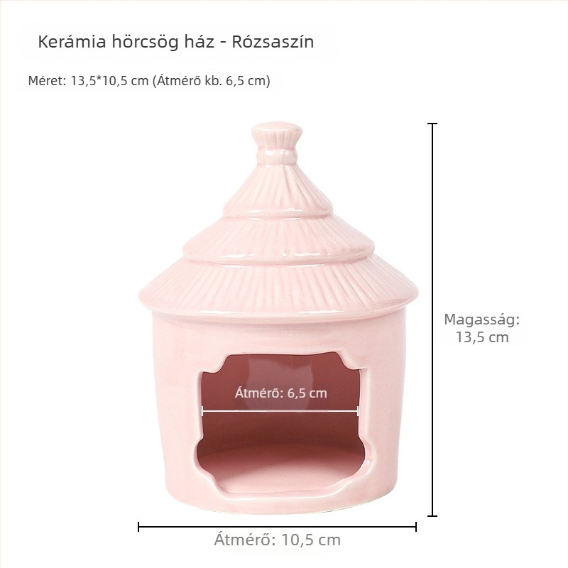 Kerámia hörcsög fészek-palota, kerek alak, hörcsög számára, vízálló, rajzfilm stílus