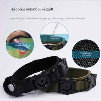 Taktikai AirTag nyakörv – védőtok kutyáknak | Denim | Monokróm minta | Minden évszakban használható | Licencelhető magáncímke