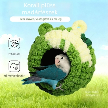 Textil madárfészek papagájok és kis madarak számára, téli meleg fészek, függő a kalitkába, szaporításra alkalmas