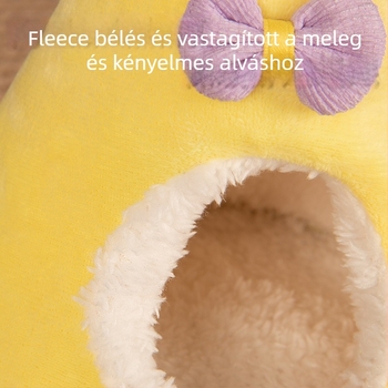 Sapkás hörcsögfészek puha pamut belsővel, beltéri használatra — télen melegen tart
