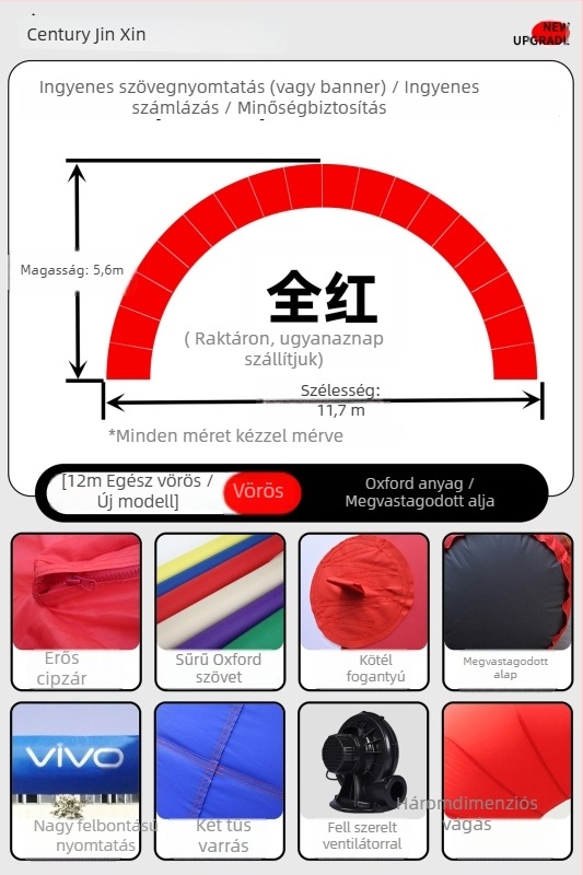 Esküvői felfújható ívkapu – GM189, Oxford anyag, zacskóban csomagolva, testreszabható feldolgozás