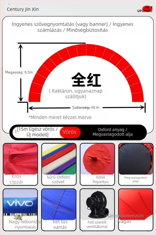 Esküvői felfújható ívkapu – GM189, Oxford anyag, zacskóban csomagolva, testreszabható feldolgozás