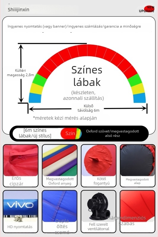 Esküvői felfújható ívkapu – GM189, Oxford anyag, zacskóban csomagolva, testreszabható feldolgozás