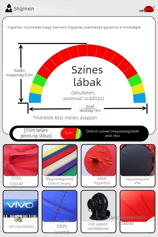 Esküvői felfújható ívkapu – GM189, Oxford anyag, zacskóban csomagolva, testreszabható feldolgozás